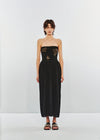 SWAYING 25 Early Autumn Floral Jacquard Tube Dress SW-SW25PF2L01C4-HEI Black